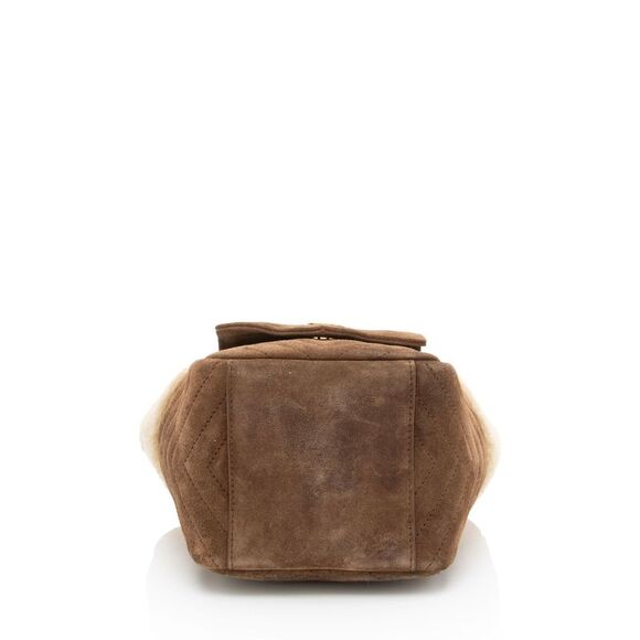 Saint Laurent Suede Shearling Joe Mini Bucket Bag - Picture 5 of 10